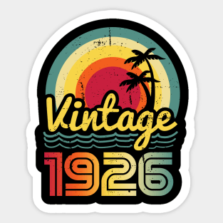 Vintage 1926 Made in 1926 97th birthday 97 years old Gift Sticker